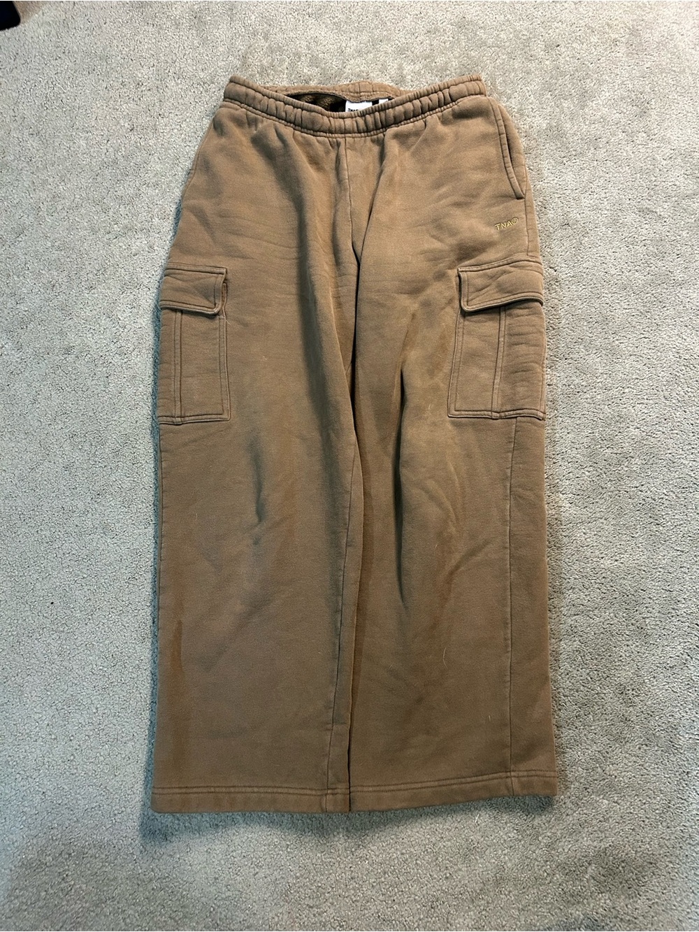 TNA Aritzia Cozy Sweatfleece Mega Cargo Sweatpants Green Women Size Medium